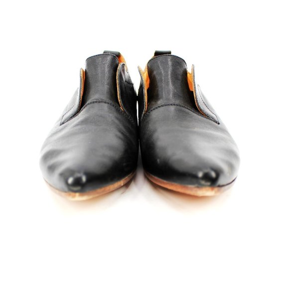MOMA Hand-made Shoes ML4 Oxfords Laceless Black Leather Pointed Derby Loafer 7 - Picture 5 of 15